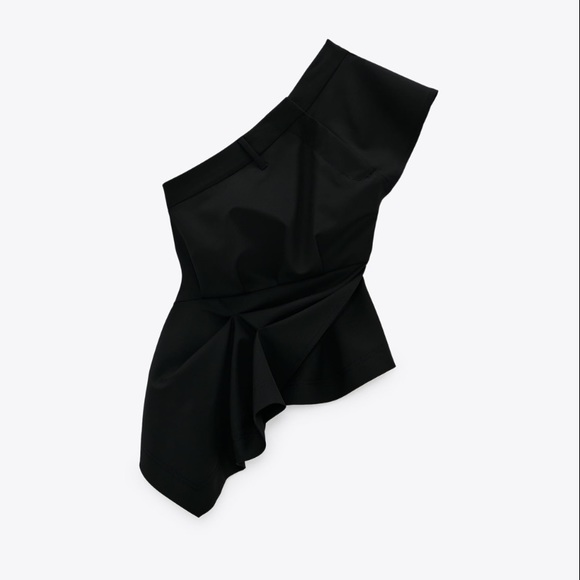 ZARA Asymmetric Black Top - Picture 4 of 5